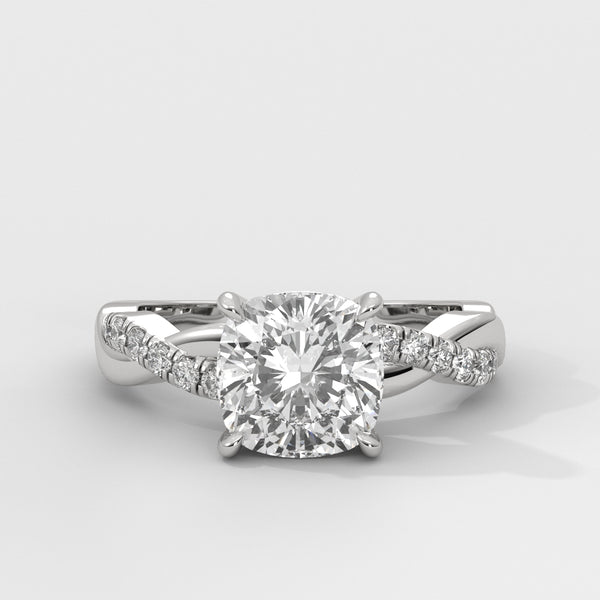 Anillo de Compromiso Twisted Shank Cushion