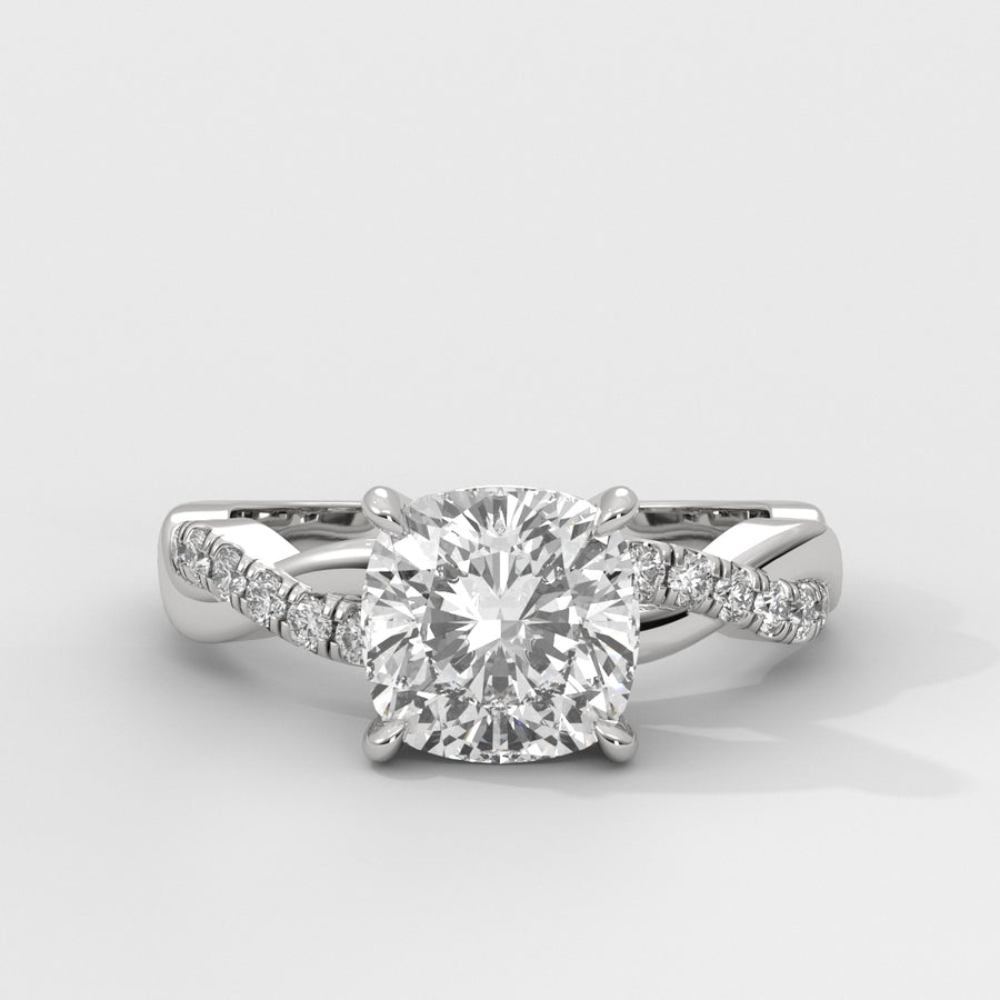 Anillo de Compromiso Twisted Shank Cushion