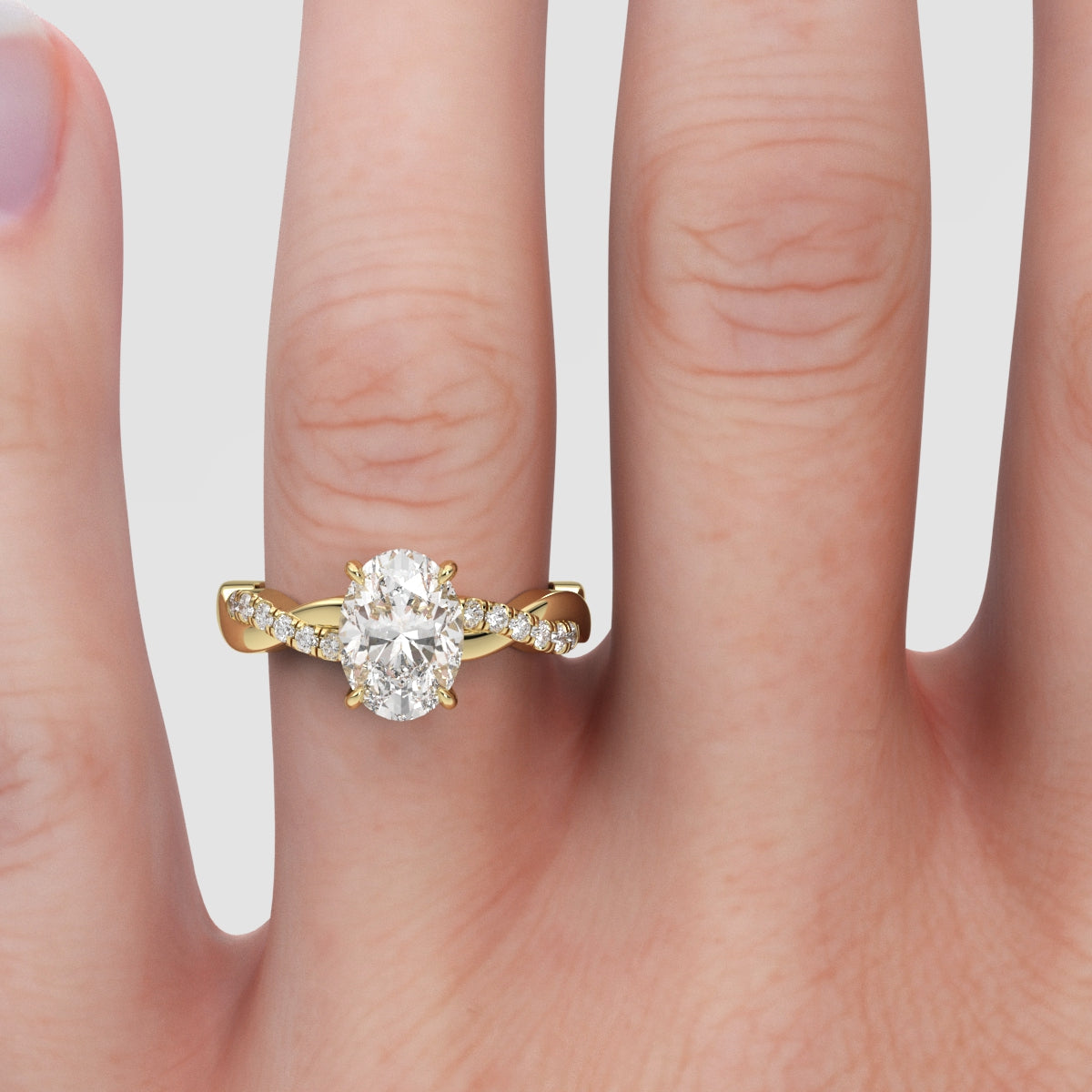 Anillo de Compromiso Twisted Shank Oval