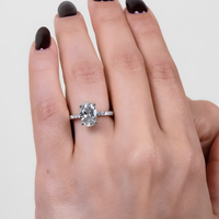 Anillo de Compromiso Sidestones 1.50 mm Oval